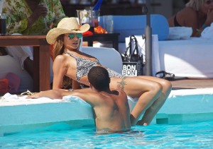 Ashley and Cheryl Cole in swimming pool